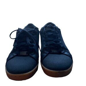Ted Baker Mens Sneakers Navy Blue Size 7.5 Fabric Rubber Sole Logo Printed